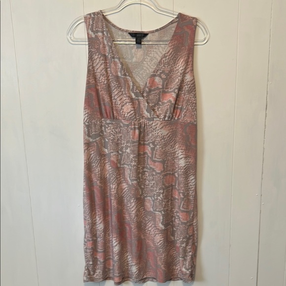 Ambrielle Gray Pink Snake print Midi Dress - Picture 1 of 6